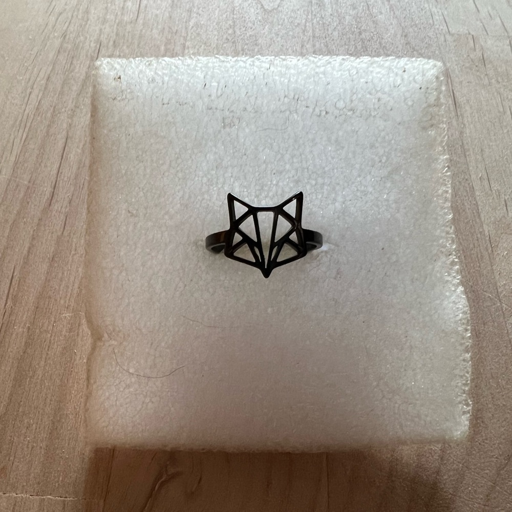 Black Fox Stainless Steel Ring - size 7.25